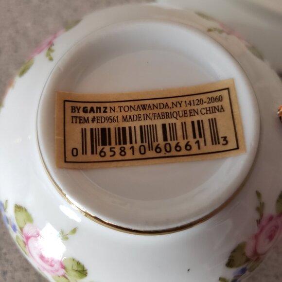 Pretty Porcelain Floral Tea Cup & 10" Saucer Snack Plate - Picture 4 of 9